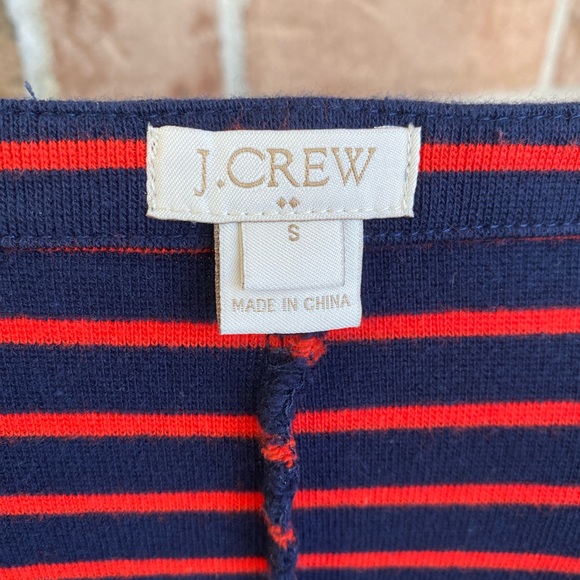 J Crew stretchy 3/4 t-shirt dress with navy blue and red stripes - Picture 2 of 3